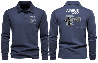 AIRBUS A380 TRENT 900 LONG SLEEVE POLO